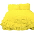 thumbnail image 2 of D.N.G. BEDDINGS 5 Piece 100% Egyptian Cotton Circle Ruffle Comforter Set, 550 GSM Filled Microfiber - King/Cal-King Size, Yellow Color - 800 Thread Count, 2 of 5