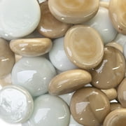 AKASHA SUPERFOODS Akasha Decorative White and Tan Mixed Glass Gems, 12 oz. Bag