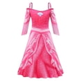 thumbnail image 3 of Disfraz de princesa Ariel para niñas, traje de Cosplay de personaje de Disney, vestido de princesa verde rosa, vestido largo con tirantes, regalo para niñas, 3 of 3