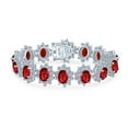 thumbnail image 4 of Bling Jewelry Womens Estate Jewelry Vintage Style CZ Sapphire Ruby Statement Bracelet & Earrings Set, 4 of 6