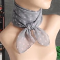 thumbnail image 4 of D-GROEE Women Dot Print Square Scarves Chiffon Kerchief Neck Scarf Neckerchief Headband, 4 of 6