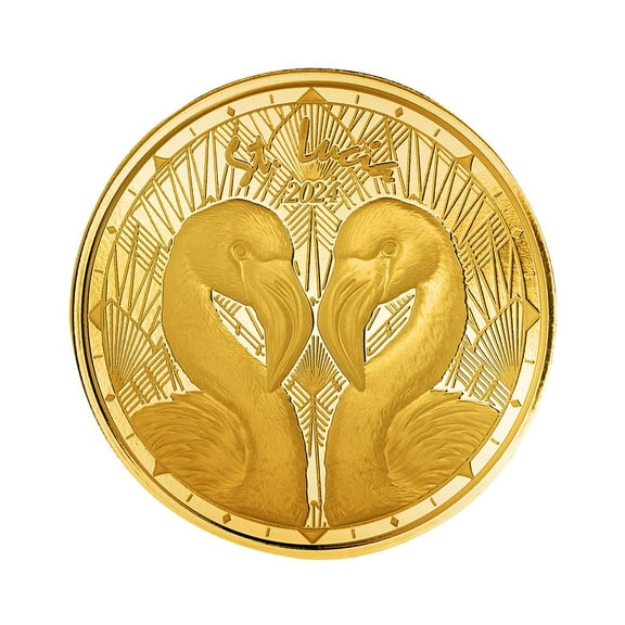 2024 1 oz Gold Coin - St. Lucia Flamingos .9999 Gold BU in Certi-Lock®