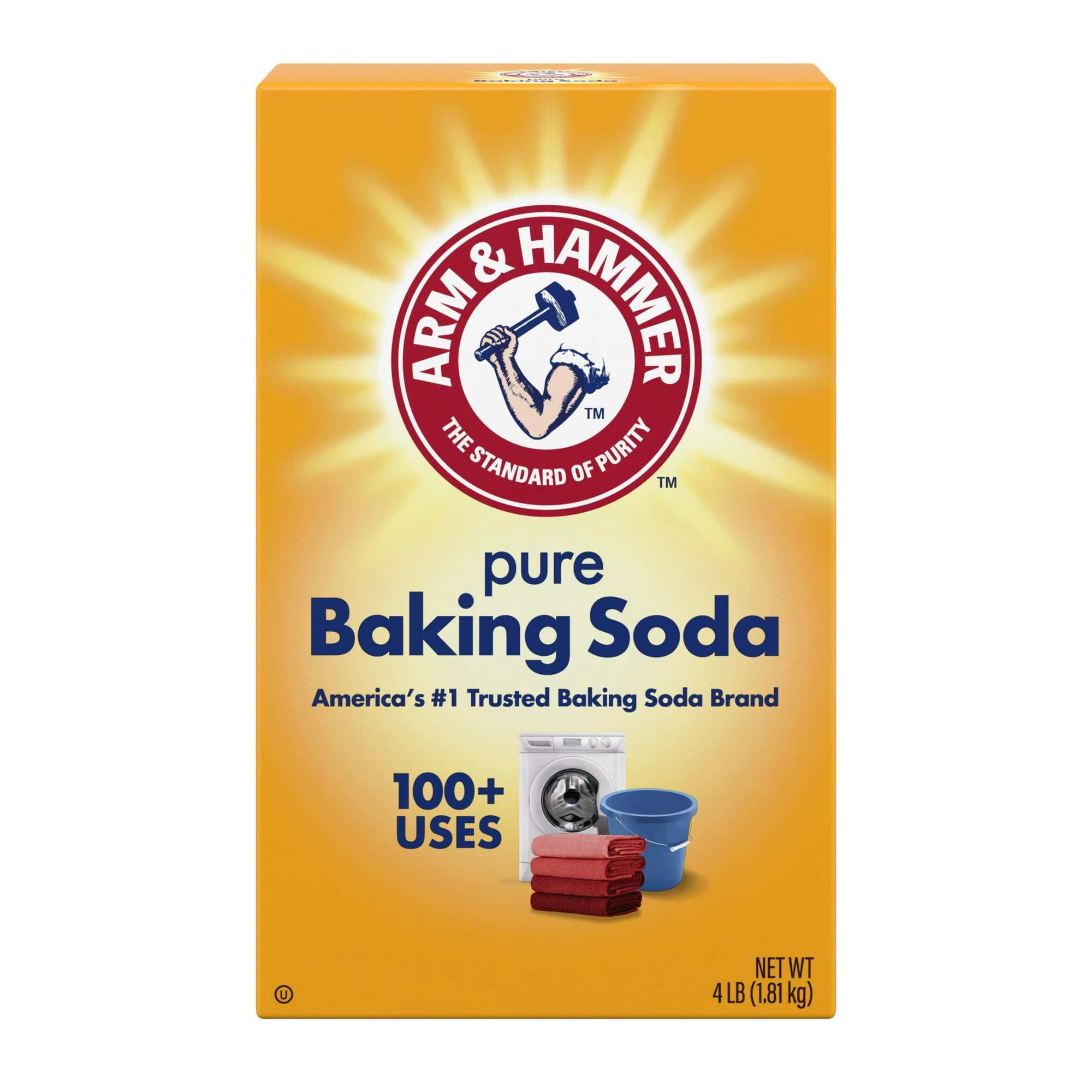 ARM & HAMMER Baking Soda for Cooking, Cleaning, Laundry, Deodorizing, & More, 4 lb Box