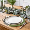 thumbnail image 2 of Sage Green Black Round 13 Inch Placemats Set of 8, Farmhouse Striped Modern Abstract Art HeatResistant Non Slip Place Mats for Dining Table, Wipeable Braided Kitchen Table Mats for Housewarming, 2 of 9