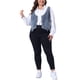 thumbnail image 2 of Chalecos de mezclilla para mujeres de tallas grandes Agnes Orinda, tops sin mangas, chaqueta casual de botón, 4X gris azul, 2 of 6