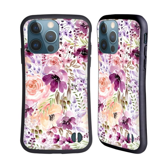 Head Case Designs Officially Licensed Anis Illustration Flower Pattern 3 Floral Chaos Hybrid Case Compatible with Apple iPhone 13 Pro