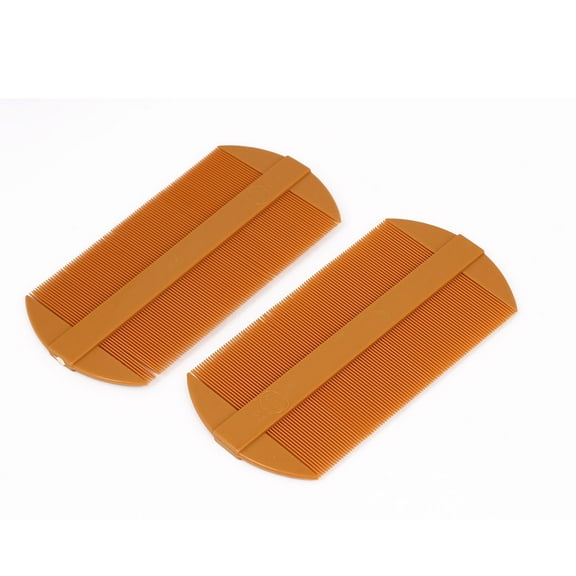 Unique Bargains 2Pcs Plastic Barber Hairdressing Double Edges Sided Fine Tooth Hair Comb Brown