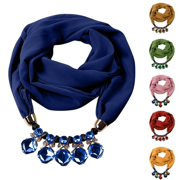 HAPIMO Winter Women's Scarf Necklace Alloy Pendant Cotton And Linen Accessory Bohemia Tassel Scarves Bead Pendant Scarf Charm Ethnic Style Infinity Scarves Chiffon Christamas Gift