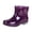 Purple, variant on EKVAHL Women's Waterproof Rubber Rain Boots Non‑Slip Ankle Booties Polka Dot Printed Pull‑On Short Boots for Farming Boating Outdoor Rainy Day Black