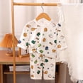 thumbnail image 2 of Quealent 100% Organic Cotton Baby Long Sleeve Pajama Sets, Toddler Boy Girl 2-Piece Sleepwear (Green, 6-12 Months), 2 of 3