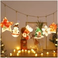 thumbnail image 1 of Decoración navideña, guirnaldas de luces, cortinas de luces, candelabros navideños de 6 LED, candelabros decorativos iluminados, guirnalda de luces de cortina de Papá Noel de dibujos animados, luces L, 1 of 5