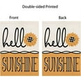 thumbnail image 5 of Hello Sunshine Summer Sunflower House Flag 28x40 Inch Double Sided for Outside Black White Buffalo Plaid Checkered Flower Decorative Seasonal Holiday Yard Decoration, 5 of 6