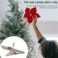 thumbnail image 3 of 15 Pcs Poinsettia Fleurs Artificielles Décorations d'Arbre Ornements Paillettes Rouges avec Clips, 3 of 8