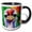 Black/White, variant on 3drose, Funny Australian Ostrich Face Portrait. Family Friendly Digital Art, 15oz Mug