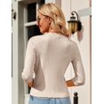 thumbnail image 3 of Women's Long Sleeve V-Neck Button Down Cardigan Knit Shrugs Sweater, 3 of 7