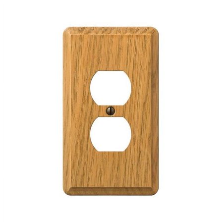 1-Gang Duplex Outlet Wall Plate, Light Oak