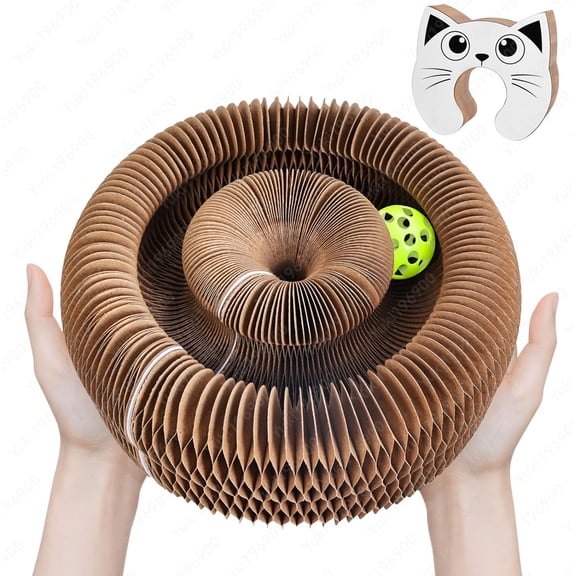 2Pcs Upgraded Kitty Kurlzs Cat Toy, Enhanced Magnet Kitty Curls Cat Scratcher, Multi-Shape KittyKurls Cat Scratcher with Play Balls, Twisty Paws Cat Toy for Indoor Cats