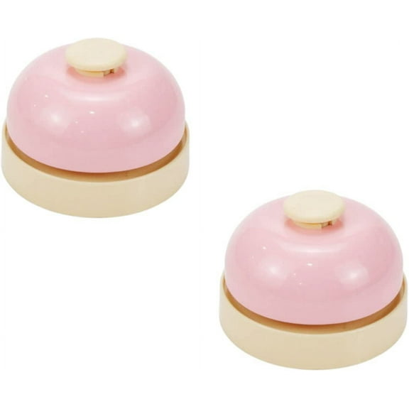 Mini Service Bell Call Bell Ringing Desk Bell Bellhop for Restaurants Schools Hotels Counter Bar Warehouses Home-2pcs(Pink)