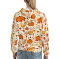 thumbnail image 7 of Fotbe Pumpkin Fall Pears Pattern Womens Long Sleeve Hoodie, Pullover Hooded Sweatshirt, Kangaroo Pocket Hoodie with Eye-catching Drawstrings-XX-Large, 7 of 7