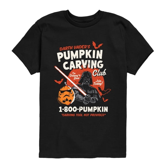 Star Wars - Darth Vader's Pumpkin Carving Club - Youth Boys Short Sleeve Graphic T-Shirt