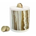 thumbnail image 2 of Marble Print Piggy Bank, Onyx Marble Rock Themed Vertical Lines and Blurry Stripes in Earth Color, Ceramic Coin Bank Money Box for Cash Saving, 3.6" X 3.2", Mustard Brown, by Ambesonne, 2 of 4