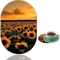 thumbnail image 1 of shiyou-Personalized Gaming Mouse Pad and Coaster Combination, Sunflowers at Dusk Design Non-Slip Rubber Base Mouse Pad, Home Desk Decor, Custom Work and Gaming Mouse Pad, 1 of 4