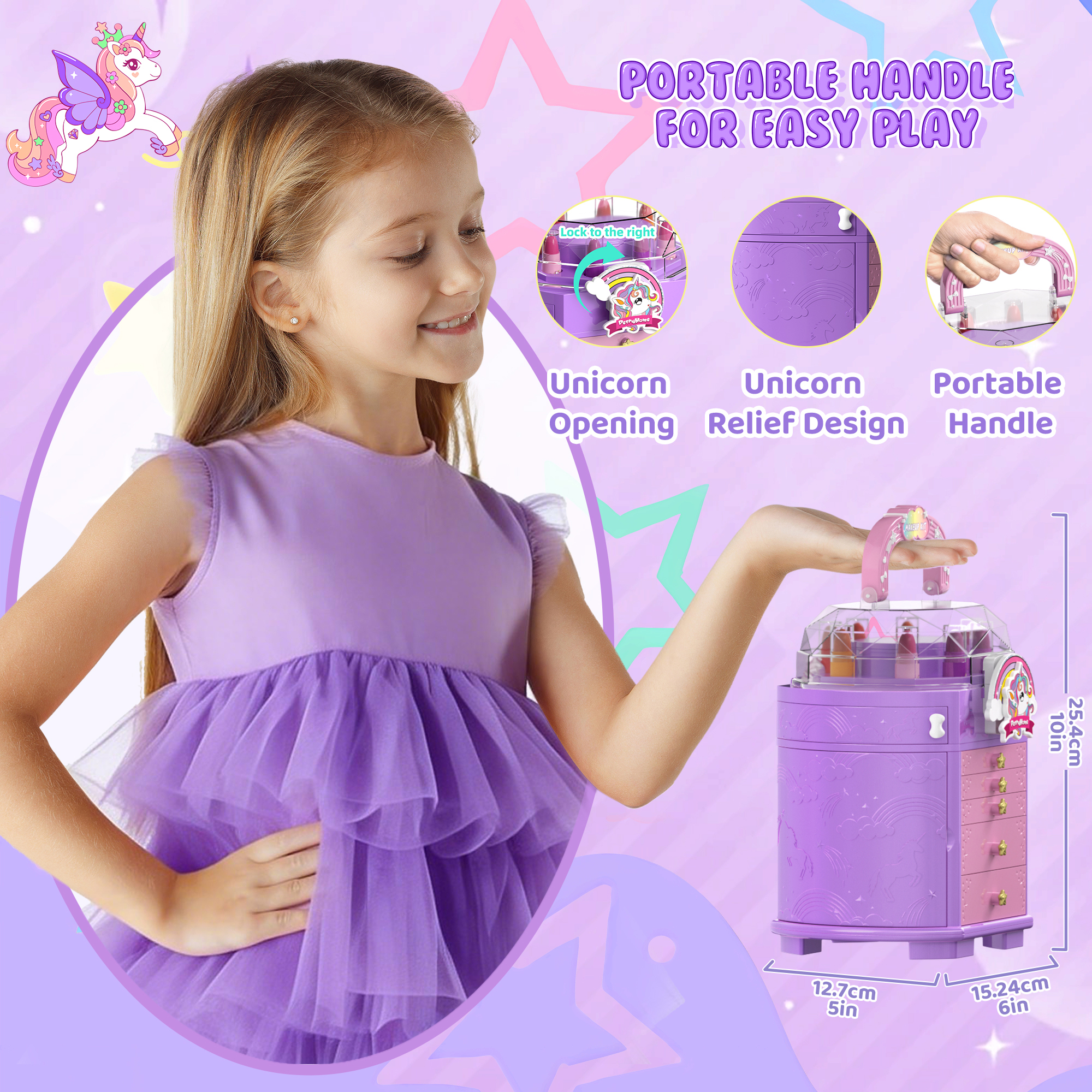 Perryhome Unicorn Kids Washable Makeup Set photo 7