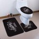 thumbnail image 1 of ABPHQTO Feliz navidad muñeco de nieve Juego de alfombras de baño de 3 piezas Alfombra de baño Alfombra de contorno y tapa de inodoro, 1 of 2
