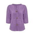 thumbnail image 4 of ShiShine Womens Button Down Shirts Half Sleeve Blouses Plus Size Dressy Casual Solid Color V Neck Tops, 4 of 6