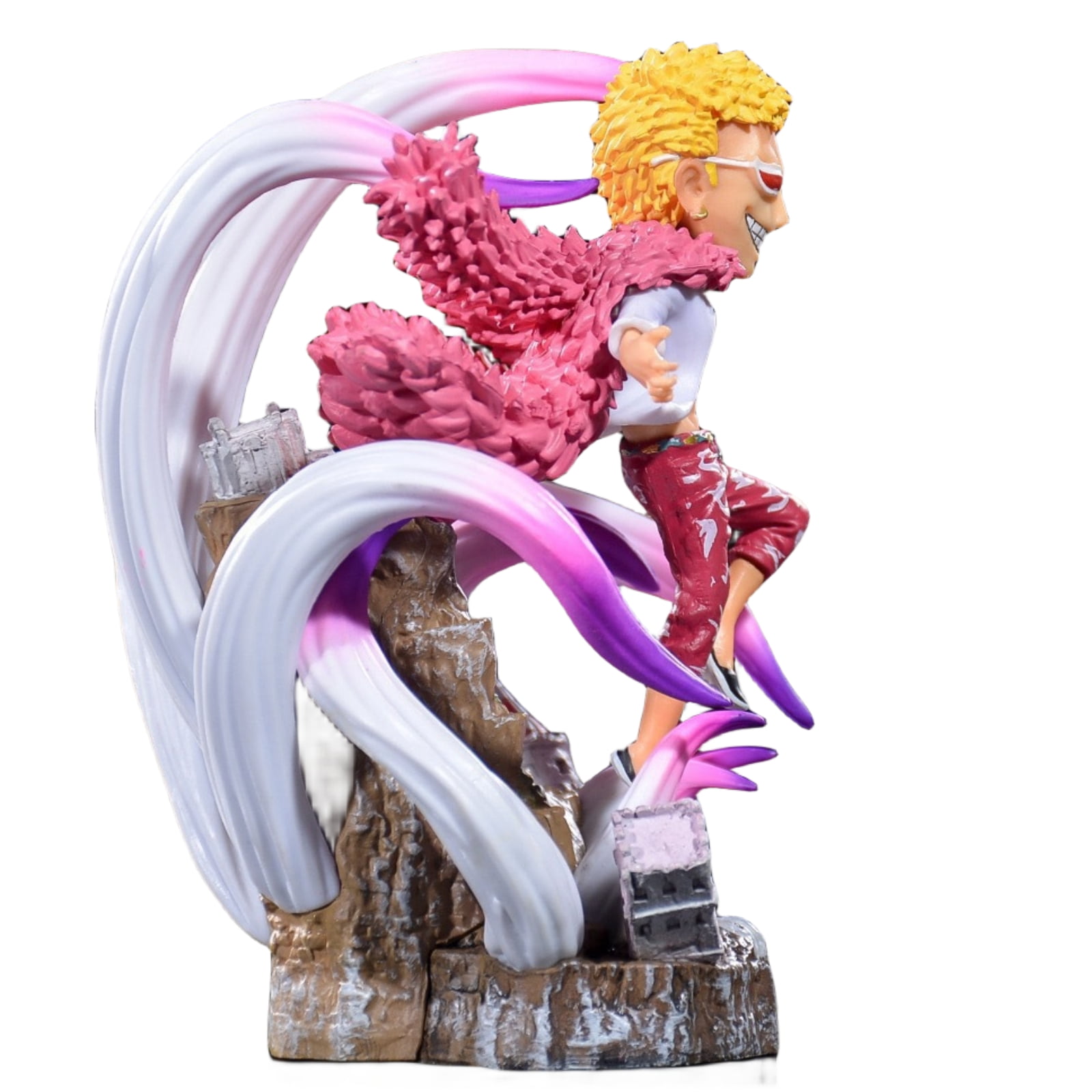 Njube Trumpet Donquixote Doflamingo Figure Anime Doll with Accessories Anime Character Model PVC Material Decoration Gift 5.51inch
