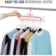thumbnail image 5 of 4 Pack-Closet-Organizers-and-Storage, Magic Hangers Space Saving for Clothes, Closer Organizer Space Saver Hanger Organizer for Multipurpose, Dorm Room Essentials, Pink, 5 of 7