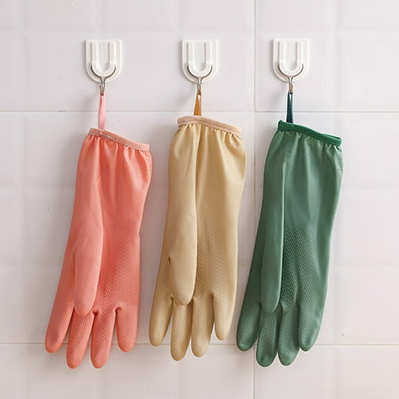 Dishwashing Gloves, Kitchen Durables Winter Laundry Waterproof with Velvet Warm Rubber & Non-slip Grip, Thickened Pvc for Cold Water Protection and Comfort, Ideal for Household Cleaning and