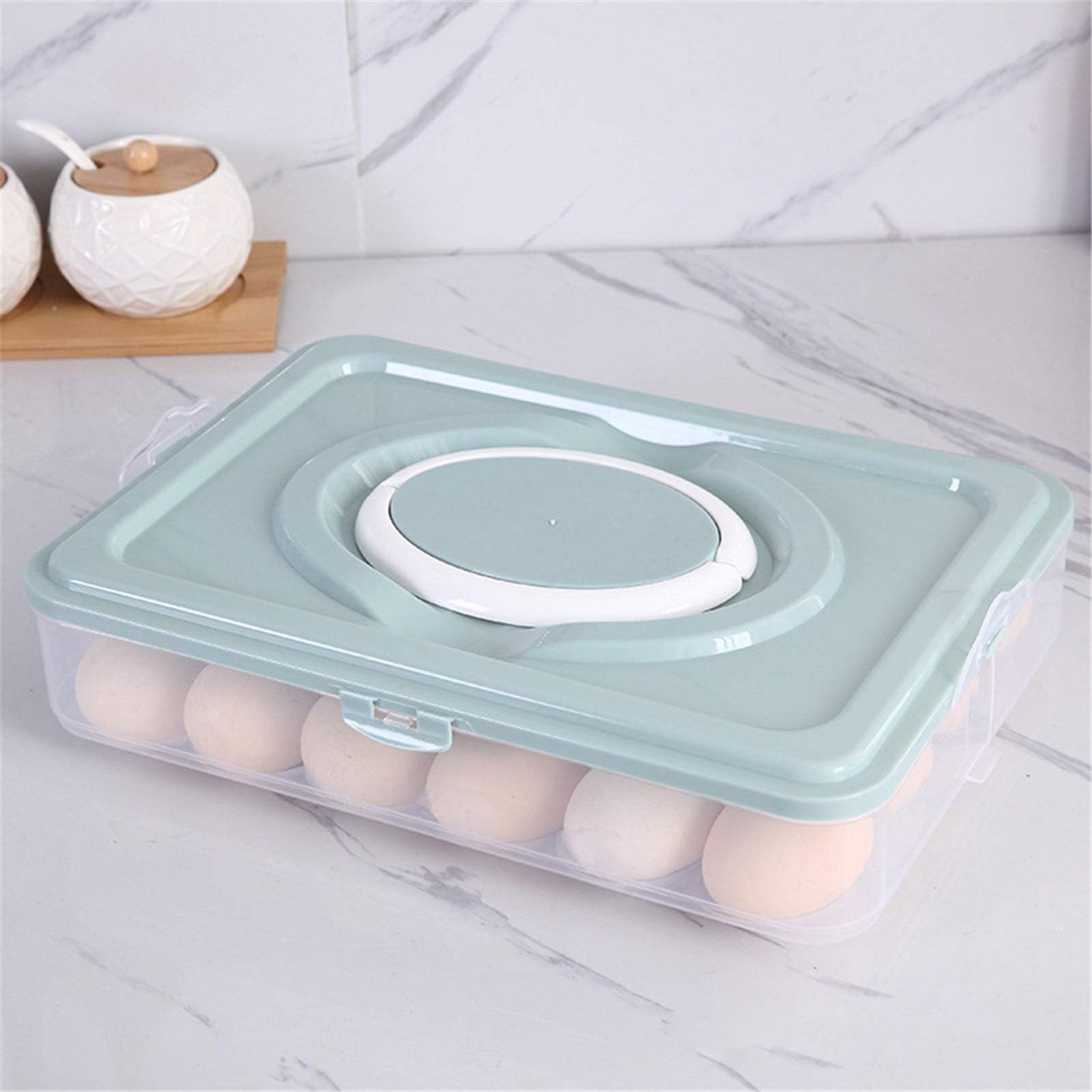 1/2/3 Layer Plastic Egg Cartons 24/48/72 Eggs Capacity Deviled Egg Trays with Handles & Lids, for Refrigerator/Kitchen/Easter Parties (Egg Fresh-Keeping) Bradem