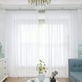 thumbnail image 3 of Window White Sheer Curtains 84 Inches Long 4 Panels Clear Basic Rod Pocket Panel, 3 of 7