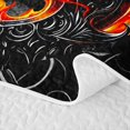 thumbnail image 5 of Feelyou Fire Skeleton S Letter Bed Spread Queen for Men Women, Black Orange Flame Rose Queen Coverlet Set, 3pcs, 5 of 7