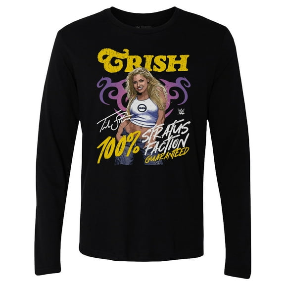 Men's-500 Level Black Trish Stratus Stratusfaction Long Sleeve T-Shirt