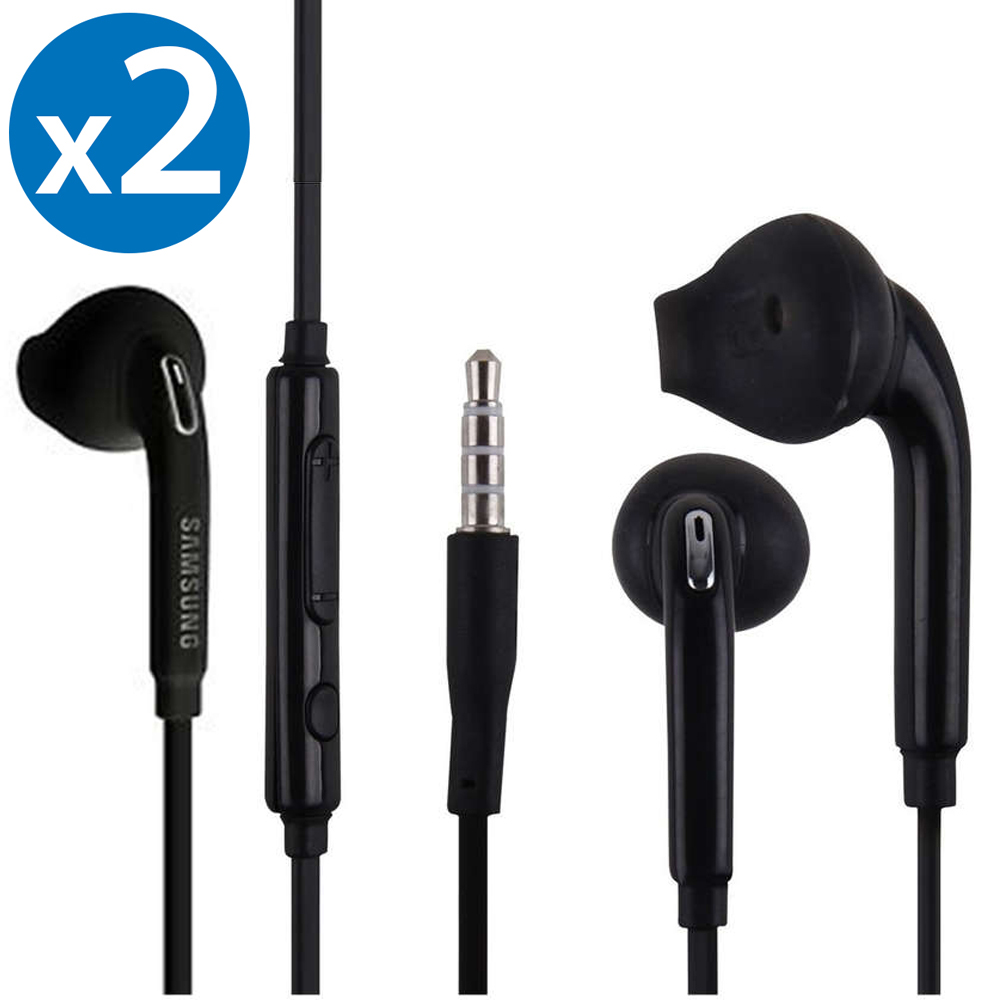 Samsung 3.5mm Earphones/Earbuds/Headphones Stereo Mic&Remote Control Compatible All Samsung Galaxy S6 Edge+/ S6/ Note 8/Note 9/ S8/S8+ S9/S9+ Compatible iPhone 6/6plus/6S/6S Plus/5S/5c [2Pack] - image 1 of 6