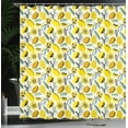 thumbnail image 3 of Ambesonne Lemon Shower Curtain, Simplified Citrus Ornament, 69"Wx70"L, Earth Yellow Pale Green, 3 of 4
