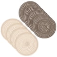 thumbnail image 1 of Uxcell 8 Pcs Round Woven Placemats, 7 Inch Braided Washable Placemat Heat Resistant Decorative Place Mat for Kitchen Dining Table Countertop, Coffee/Khaki, 1 of 7