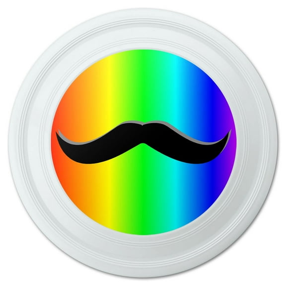 Mustache Funny Rainbow Novelty 9" Flying Disc