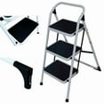 thumbnail image 4 of SALE CLEARANCE 3 Step Ladder with Tool Tray, Folding Step Stool with Wide Non-Slip Pedal and Comfort Handgrip for Household and Office, Lightweight 500lbs Capacity Step Ladder, Black, 4 of 4