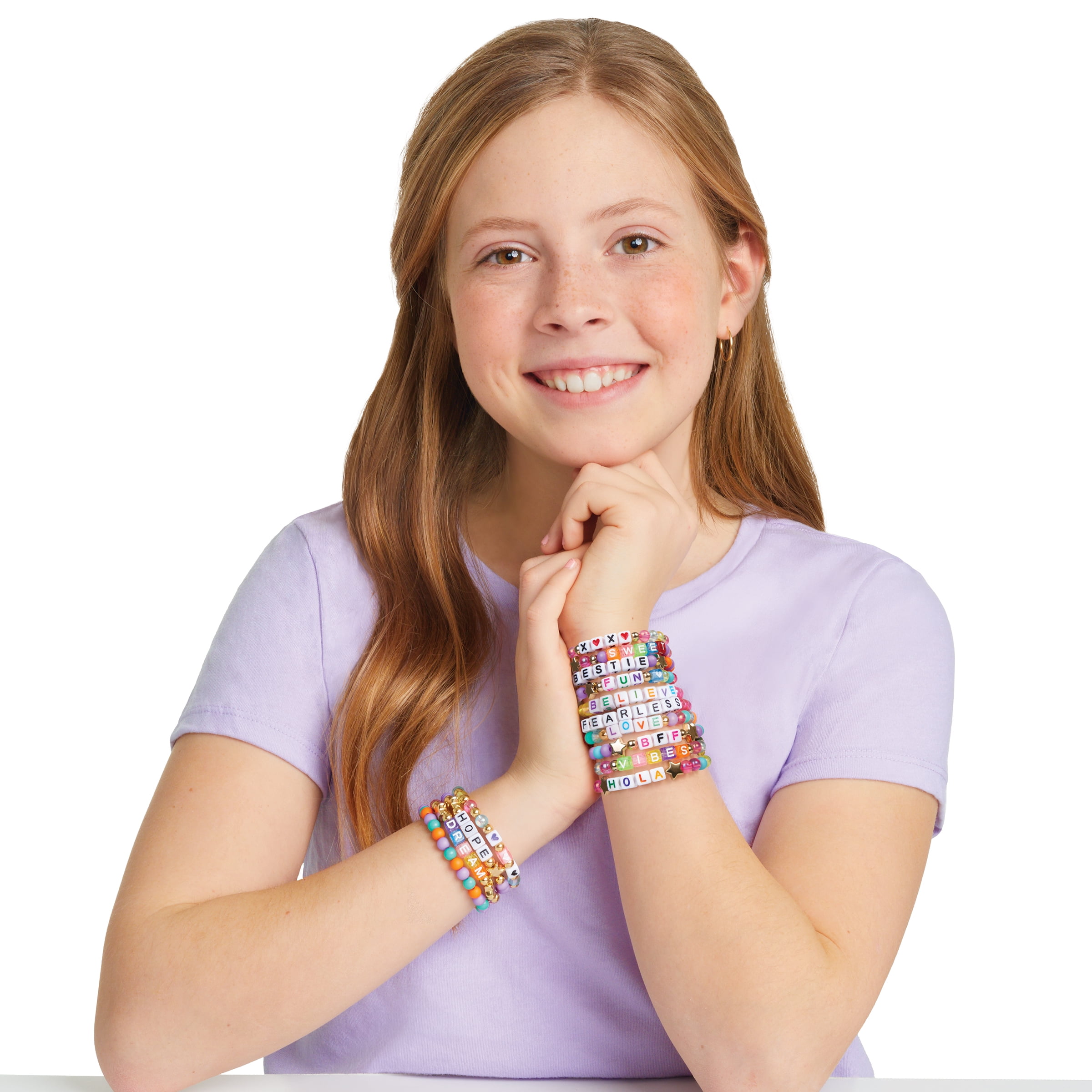 Make it Real! Say Yes - Alphabet Bead Bracelet Kit for Kids