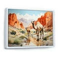 thumbnail image 2 of Designart "Geometric Desert Wanderer The Camel" Animals Floater Framed Wall Decor, 2 of 7