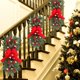thumbnail image 3 of Guirnalda navideña iluminada 2023, adorno de escalera preiluminado inalámbrico, guirnaldas colgantes en forma de lágrima para escaleras, decoración de coronas navideñas para puerta de entrada, pared,, 3 of 8