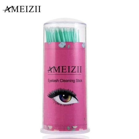 Polyester Gel Paste AMEIZII 100Pcs Eyelash Grafting Mascara Gel Paste Cleaning Stick Cleaning Cotton Swab Cotton Bud Disposable Plastic Tube Cotton Makeup Remover Ear Cleaner Swabs ()