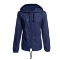 thumbnail image 1 of Prolriy Veste Imperméable pour Femmes, Manches Longues, Poches, Coupe-Vent, Marine TTTG, 1 of 7