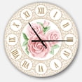 thumbnail image 1 of DesignArt Main Dessiné Rose Roses Shabby Chic Vintage Grande Horloge Murale, 1 of 1