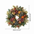 thumbnail image 3 of Halloween Wreath, Handcrafted Floral Garland, Velvet Bow Design, Halloween Wreaths For Front Door, Fall & Halloween Decor, 3 of 7