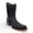Black, variant on Men's Leather Mid-Calf Boots, Square Toe with Python Print, Full Side Zipper, Leather Sole