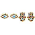 thumbnail image 1 of Pendientes Yashi con forma de mano de Fátima y circonitas arcoíris, 1 of 3
